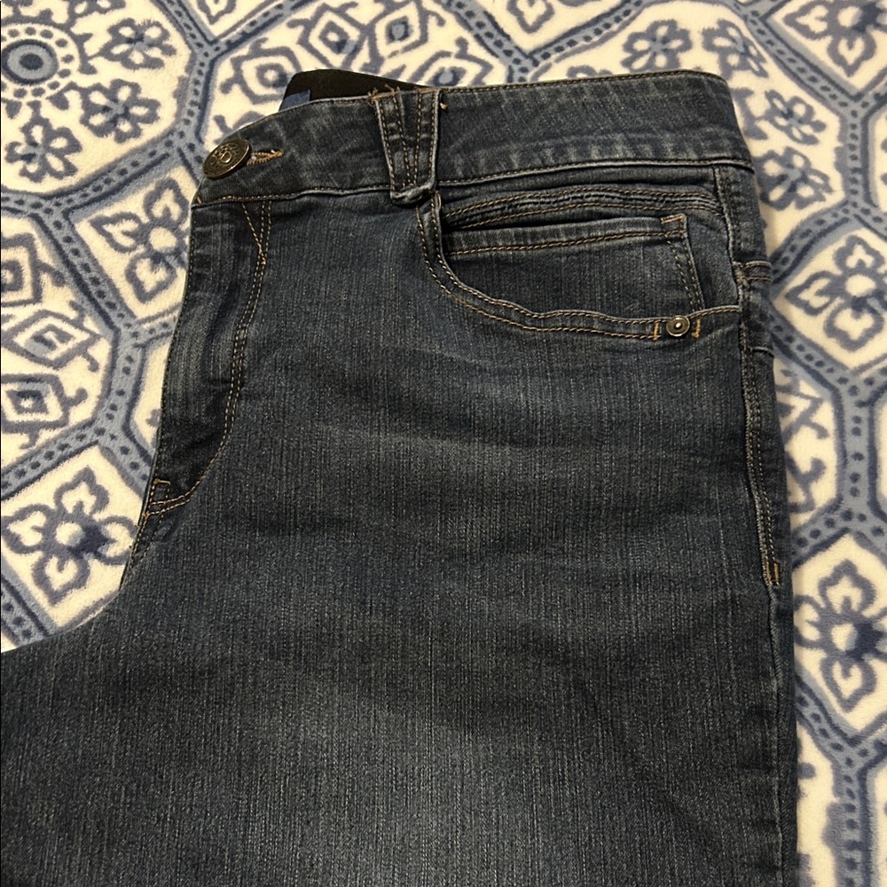 Dark Wash Denim Jeans - Classic Five-Pocket